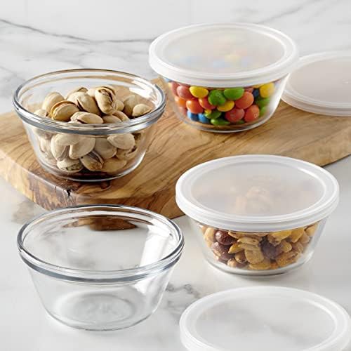 Six ounce glass custard cups with lids — photo 4