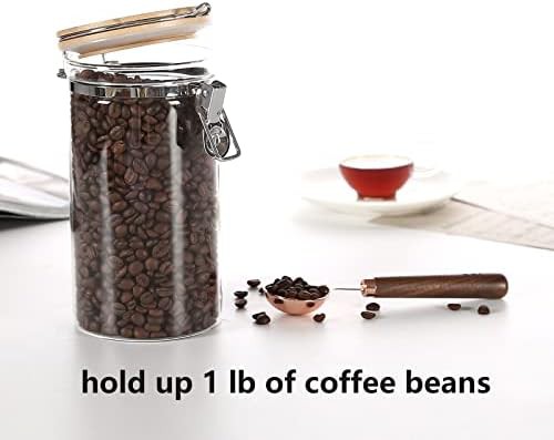 Glass coffee canister with airtight bamboo lid — photo 5