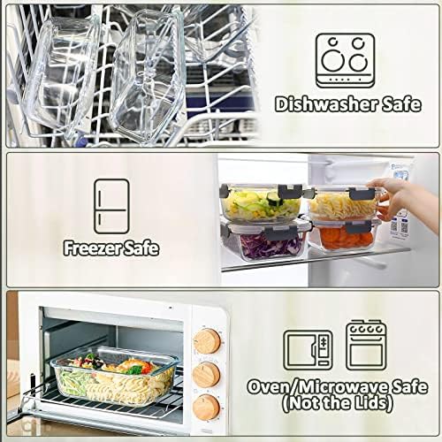 Gray 36 oz glass food storage containers 5 pack — photo 4