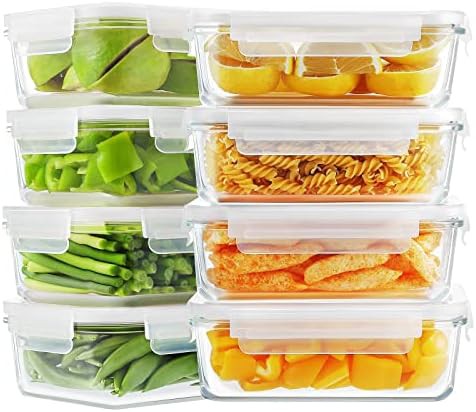 Leak proof glass meal prep containers eight pack