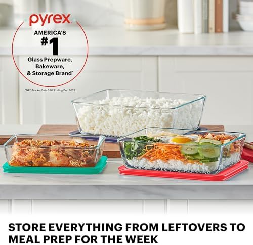 Five pack large rectangle glass containers — photo 3