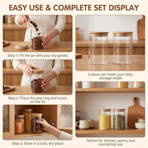Small glass jars with airtight wood lids — photo 5