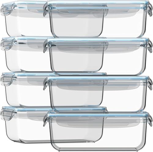 Rectangular glass meal prep containers 30 oz