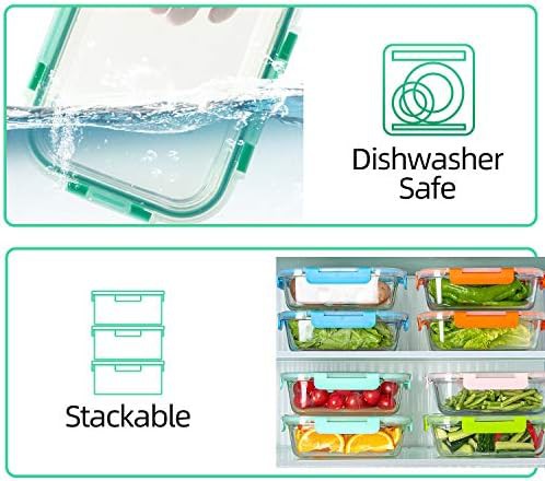 Ten pack of glass containers with five color lids — photo 4