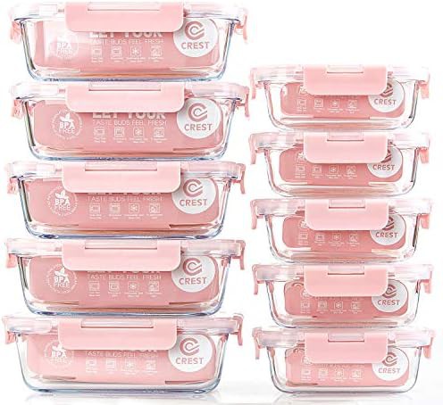 C Crest ten pack glass meal prep containers