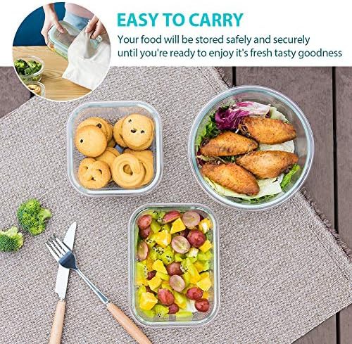 Round glass meal prep set with locking lids — photo 5