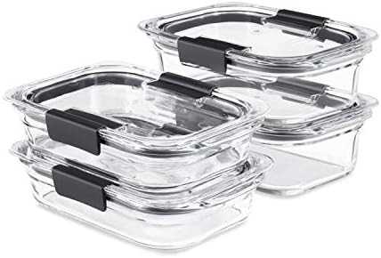 Four piece meal prep glass set