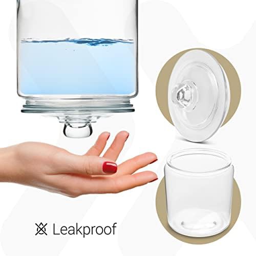 Three piece glass canister set with labels — photo 5