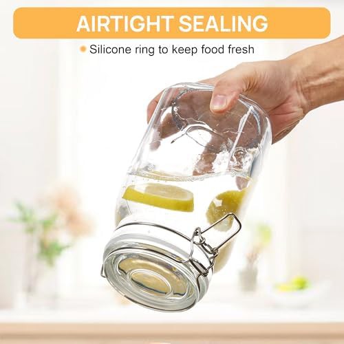 Large glass jars with airtight clamp lids — photo 3