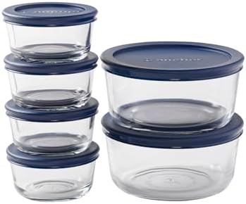 Twelve piece glass set for lunch prep