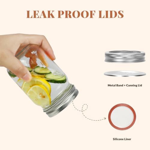 Mason jars with silver separable lids twenty pack — photo 4