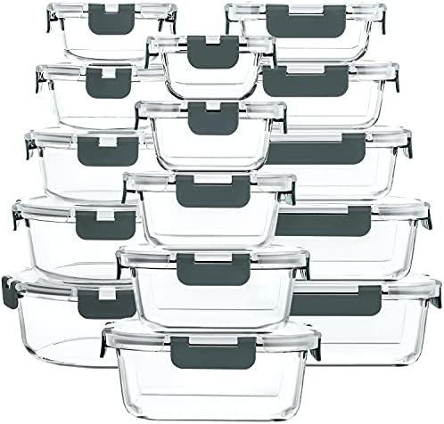 Gray extra large borosilicate glass set 30 piece