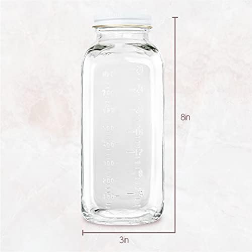 Square glass milk bottle with white metal lid — photo 4