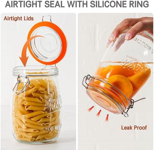 Four pack of airtight hinged lid glass jars — photo 5