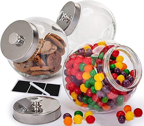 Three pack large glass cookie jars