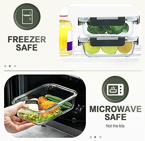 KOMUEE 30 pieces glass food storage containers gray — photo 4