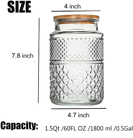 Large vintage glass jar with bamboo lid — photo 3