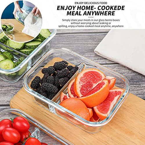 KOMUEE 10 pack 30oz divided glass containers large — photo 4