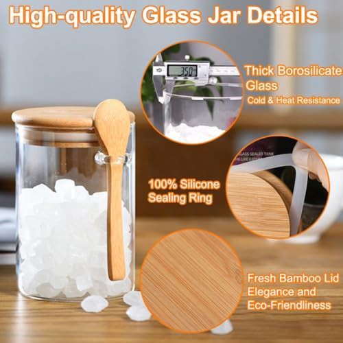 Glass overnight oats jars with bamboo lids — photo 4
