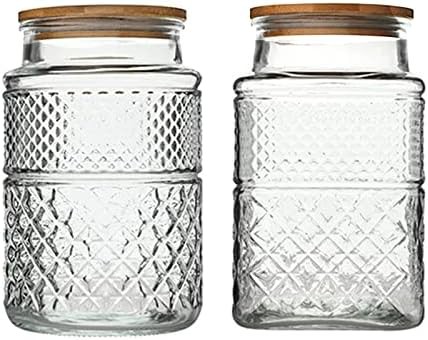 Two pack of vintage glass storage jars