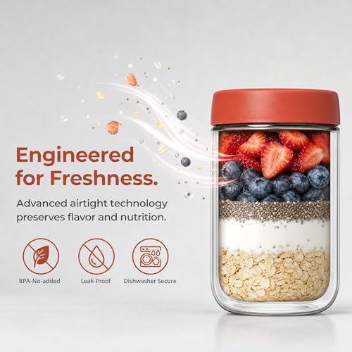 Overnight oats glass mason jars — photo 3