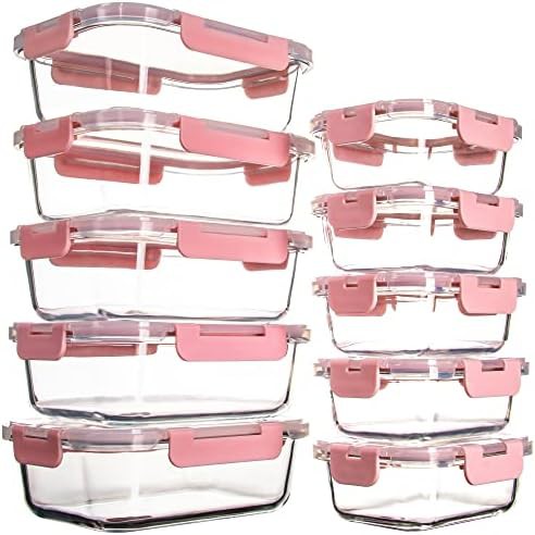 Ten pack of leakproof glass meal prep containers