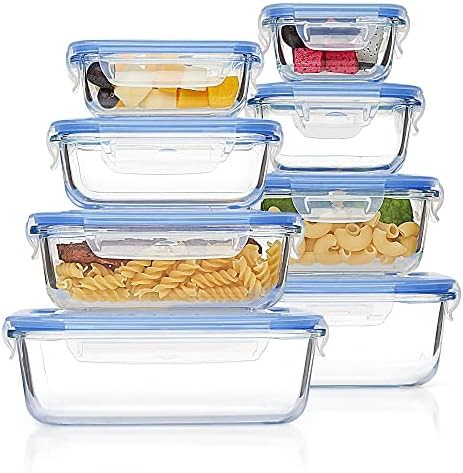 Medium rectangular glass containers eight pack