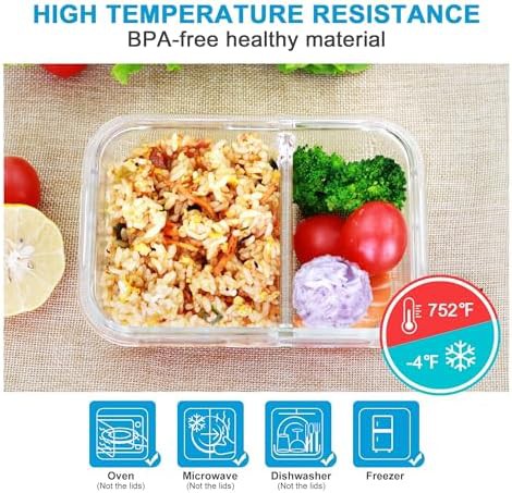 Ten pack glass meal prep bowls with lids — photo 4