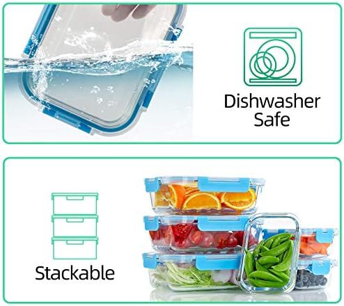 Ten pack of borosilicate glass storage rectangles — photo 4