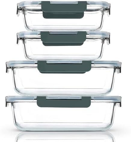 Extra large and medium airtight glass container set