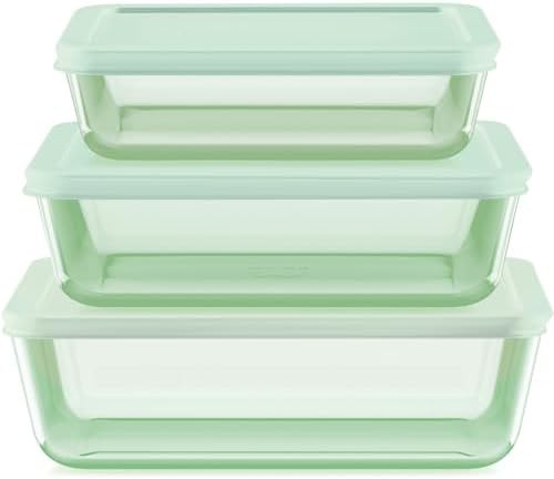 Colors tinted six piece rectangle containers