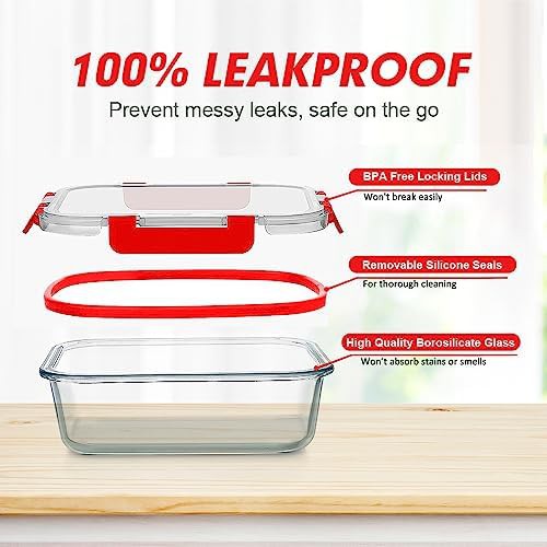 Verones twelve pack red borosilicate glass containers — photo 4