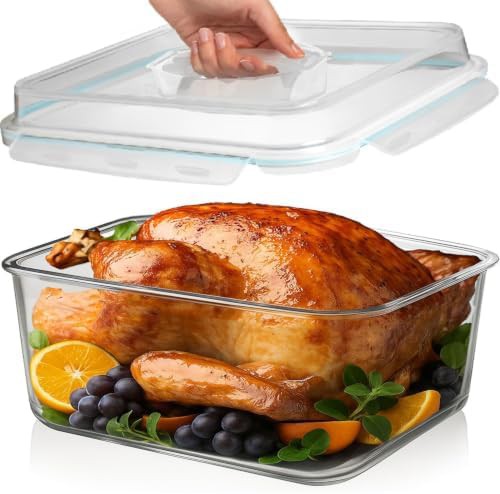 Extra large glass turkey roasting dish