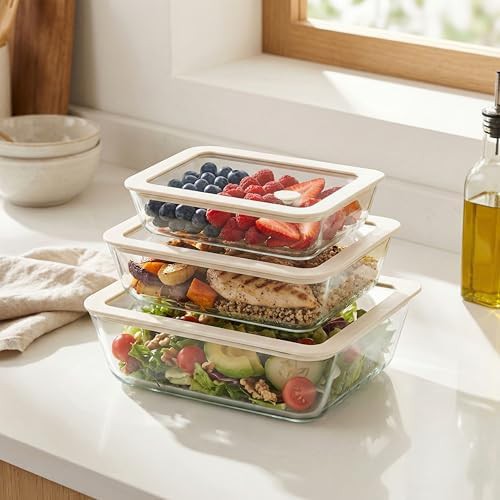 White rectangular glass food containers with glass lids — photo 5
