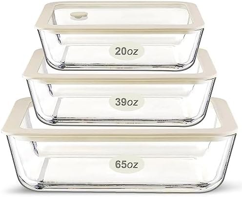 Square glass meal prep containers with vented lids