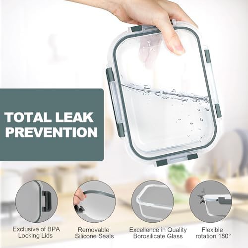 Verones ten pack grey small glass storage containers — photo 3