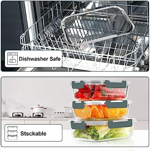 Verones ten pack grey small glass storage containers — photo 5