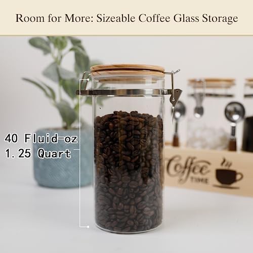 Glass coffee canister with locking clamp seal — photo 3