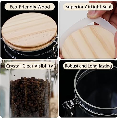 Glass coffee canister with locking clamp seal — photo 4