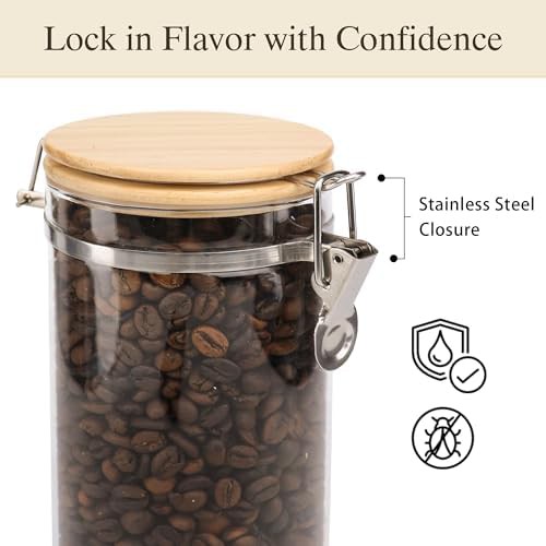 Glass coffee canister with locking clamp seal — photo 5
