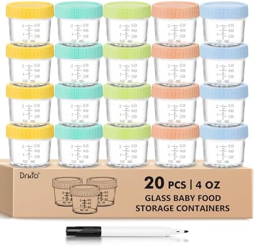 Small glass jars for baby food storage