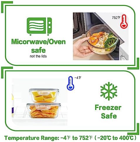 24 piece small rectangle glass food storage set — photo 4