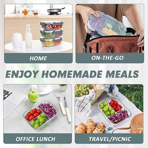 Komuee 3 compartment meal prep gray container — photo 5