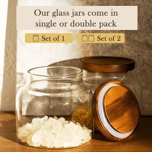 Medium glass storage canister with bamboo lid — photo 3