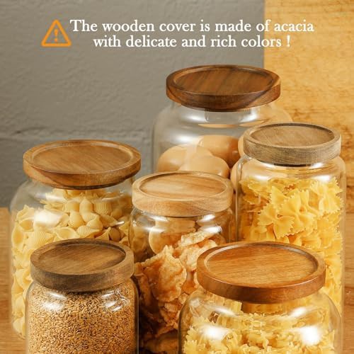 Medium glass storage canister with bamboo lid — photo 4
