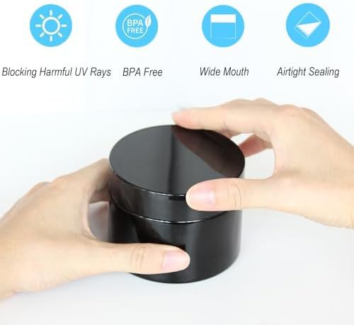 Black glass jar with UV protection — photo 4