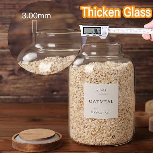 Clear glass pantry canisters with wood lids 70 oz — photo 3