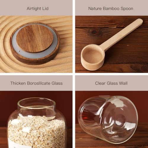 Clear glass pantry canisters with wood lids 70 oz — photo 4
