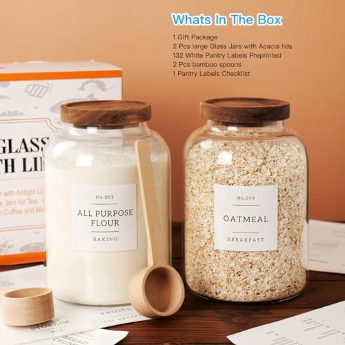 Clear glass pantry canisters with wood lids 70 oz — photo 5