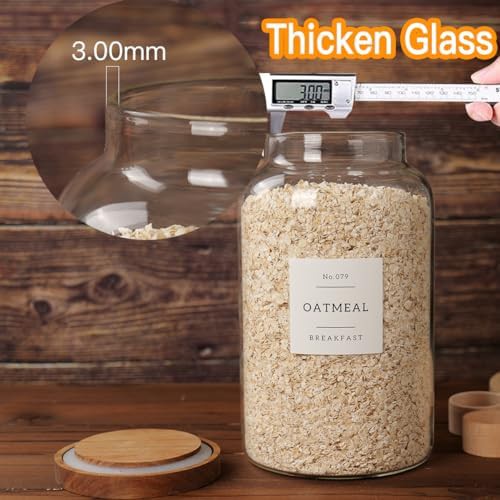 Large glass storage jars with bamboo lids 98 oz — photo 3